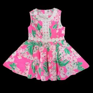 Lilly Pulitzer Idala Roxie Pink Worth A Look Flare Dress Girls 2 Easter Spring